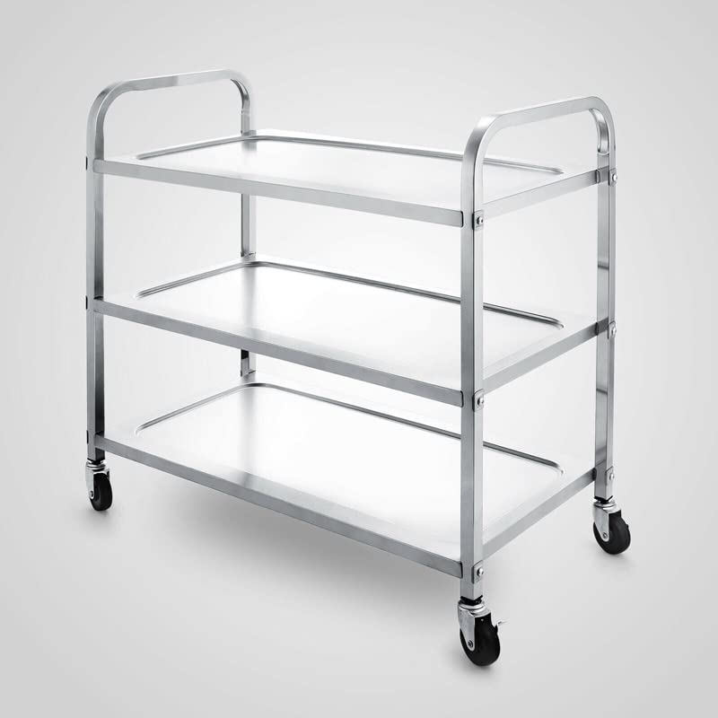 CXDTBH 3 Shelf Kitchen Trolley Commercial Food Pantry with Wheels Kitchen Storage Rack