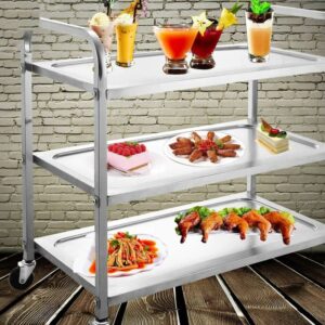 CXDTBH 3 Shelf Kitchen Trolley Commercial Food Pantry with Wheels Kitchen Storage Rack