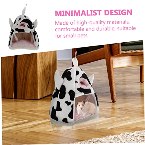 Ipetboom 1pc Nest Burrowing Double- House Home Glider Hut Toy Habitat Cotton Mini Rat Medium Cute Pet Tent Cage Animals Puppies Pattern Sleeping Plush Animal Double-Layer Hedgehog Small