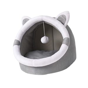ipetboom 1pc cave semi-closed semi cozy and cold mat toy comfortable warming supplies dogs semi-enclosed nest thickened sleeping winter kitten tent removable house cushion kittens cats dog