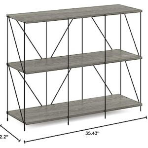 Furinno Besi 3 x 2 Industrial Multipurpose Shelf Display Rack with Metal Frame, Finn Oak