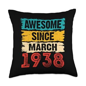 85 year old awesome since march 1938 85th birthday gifts throw pillow