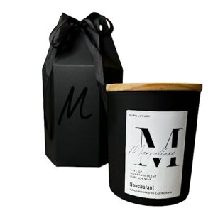 Marvalluxe Nonchalant All Natural Soy Wax, Wood Burning Wick, Scented Candle, Stress Relief Amoratherapy 9.5oz 30 Plus Hours Burn Time Elegant Packaging