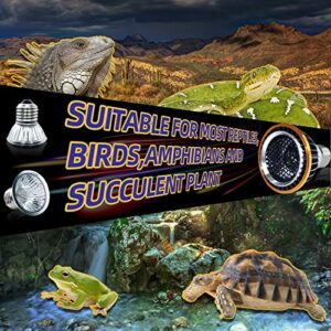 Reptile Heat Lamp,UVA UVB Reptile Light,Double-Head Turtle Light with 360° Rotatable Hose and Clamp,Full Spectrum LED UVB Sun Lamp and Two 50W Bulbs Suitable for Bearded Dragon,Turtle,Lizard,Snake