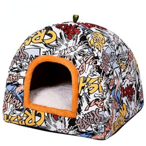 Yurt Dog House and Kitty Litter Closed Folding Villa Strawberry Nest Pet Supplies