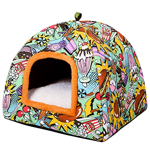 Yurt Dog House and Kitty Litter Closed Folding Villa Strawberry Nest Pet Supplies