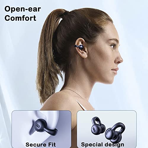 Open Ear Clip Bone Conduction Headphones Wireless Bluetooth Clip On Headset Open Ear Earbuds Head Phones Bone Conduction Earbuds Head Set Bone Conducting Headphones Induction Earphones