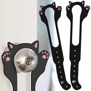 cat door latch holder,【8 adjustable sizes】 stronger flex cat door stopper, keep door open 1.5" to 8", let's cats in and keeps dogs out of litter & food, no tool required & no wall damage