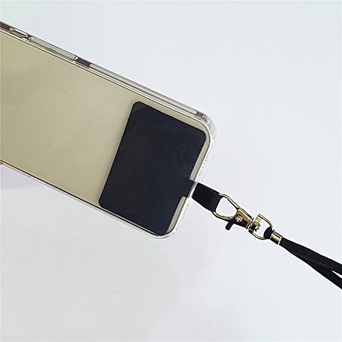 Phone Tether Tab, Universal Phone Lanyard Card Gasket Replacement Detachable Phone Strap for Lanyard Connector Cell Phone Lasso Patch(Black)