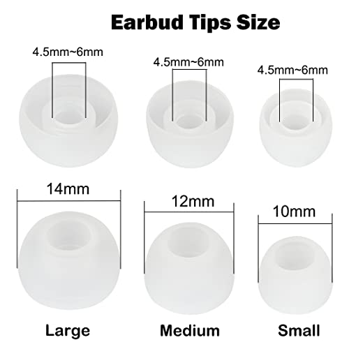 DMZHY Earbud Tips Replacement Earbud Tips Earbud Replacement Tips Headphone Earbud Tips Ear Covers Earbuds Rubber Tips Compatible with Powerbeats 2 Powerbeats 3 Lg Samsung Earbuds White L 9 Pairs