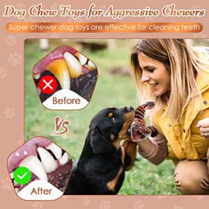 WOWBALA Large Dog Chew Toys: 2 Pack Dog Toys for Aggressive Chewers - Super Chewer Dog Toys for Large Dogs - Tough Dog Chew Toys - Indestructible Dog Toys for Medium, Large Dogs (Brown)