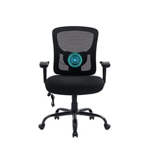 bigroof home office chair ergonomic mesh desk chair with adjustable lumbar support arms high back wide seat task executive rolling swivel chair for big and tall women men, heavy people