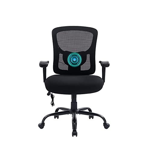 Bigroof Home Office Chair Ergonomic Mesh Desk Chair with Adjustable Lumbar Support Arms High Back Wide Seat Task Executive Rolling Swivel Chair for Big and Tall Women Men, Heavy People