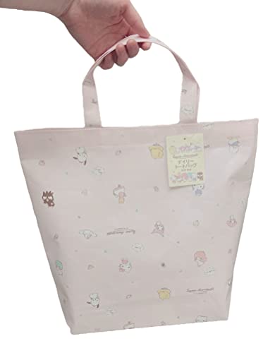 Friend Sanrio Characters, Hello Kitty, Kuromi, My Melody, Cinnamoroll Cute Tote Bag, Shopping Bag, Kitchen Reusable Grocery Bag, 13.8 in(H) x 15.2 in(L) x 3.3 in(W)