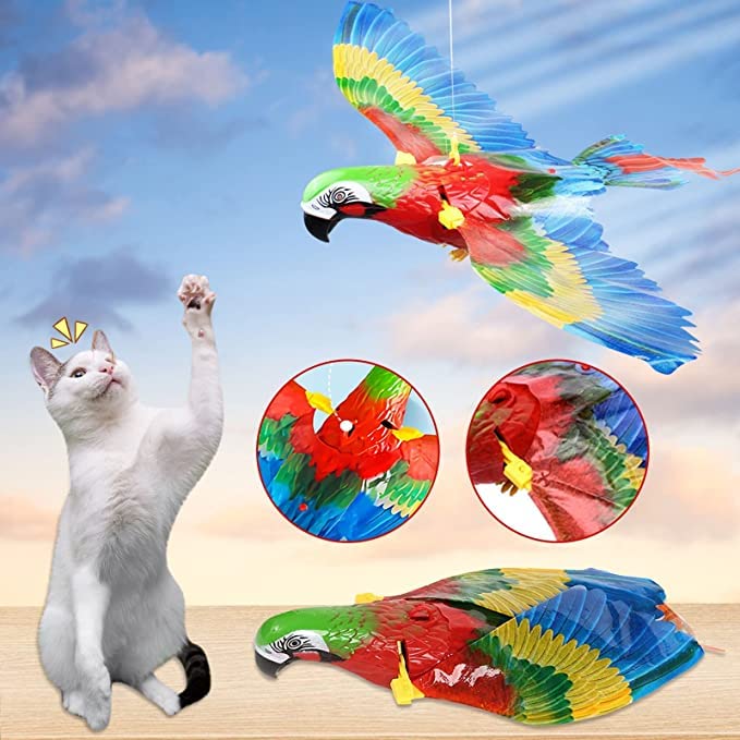 Bird Flying Toy, Bird Interactive cat Toy, Electric Suspension Flying Bird, Kitten Interactive Chasing and Playing Practice