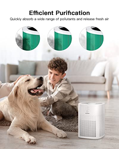 MORENTO HY1800 Air Purifiers for Bedroom with Air Purifiers Pet Allergy Filter, White