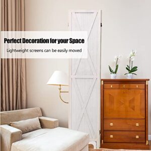 ECOMEX 4 Panel Wood Room Divider, Folding Room Divider Privacy Screens, Freestanding Partition Room Divider Screen Partial Partition for Bedroom, Office, Study