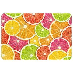 washable rug, indoor or outdoor rugs door mats carpet for front porch, kitchen, farmhouse, entryway, lemon orange grapefruit fruit