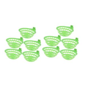 10 pcs Cage Basin Hollow-Out Hollow Pet Finch Green Plastic Hanging Hollow- Eggs Tool Bowl Out Decor Nest Supplies Hut Bird Parrot for Hatching Pan Tree Canary Pigeon Nest-Bird