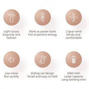 Portable Fan, Low Noise 2000mAh Battery USB Fan Multi‑Function Electric Fan, for Traveling Indoor Outdoor Home