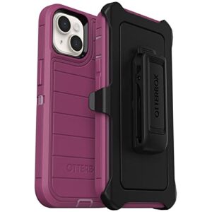 otterbox defender series screenless edition case for iphone 14 & iphone 13 (only) - holster clip included - microbial defense protection - non-retail packaging - morning sky (pink)