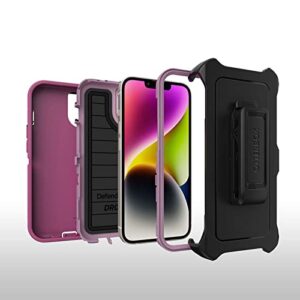 OtterBox Defender Series Screenless Edition Case for iPhone 14 & iPhone 13 (Only) - Holster Clip Included - Microbial Defense Protection - Non-Retail Packaging - Morning Sky (Pink)