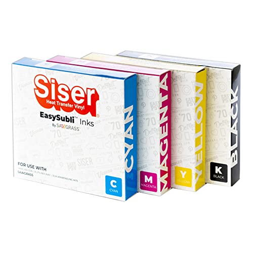 Sawgrass Easysubli Inks SG500 & SG1000 4 Pack with 100 Sheets of Premium Sublimation Paper & Designs