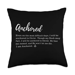 MADE BY CHANTELE' I AM Anchored Throw Pillow, 18x18, Multicolor