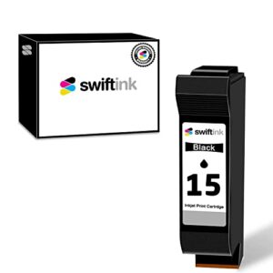swift ink remanufactured for hp 15 ink cartridge replacement (hp c6615dn)