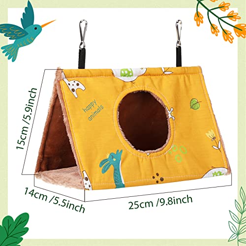 2 Pcs Winter Bird Nest House, Hanging Hammock, Plush Fluffy Shed Hut, Soft Fleece Sleeping Bird Bed for Birds Parrot Parakeet Cockatiels Budgies Hideaway Tent Accessories Toys, 9.8 x 5.5 x 5.9 Inch