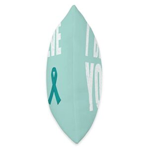 Strength Tees Believe Men Women Sexual Assault Awareness Teal Ribbon Throw Pillow, 16x16, Multicolor