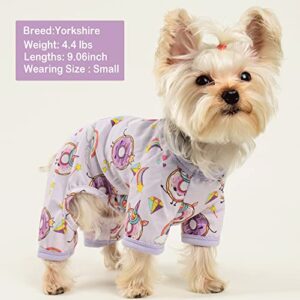 Dog Pajamas Donut Soft Doggie Onesies Puppy Apparel Pet Clothes Cat Pjs for Small Dog Girl Summer Spring