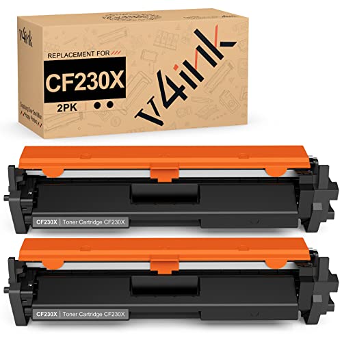 v4ink Compatible CF230X Toner Cartridge Replacement for HP 30A 30X CF230X Toner Cartridge Black Ink for use in HP Pro M203dw M203d M203dn M203 MFP M227fdw M227fdn M227sdn M227 Printer (2 Black)