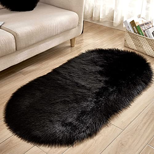 Washable Rugs for Living Room, Area Rug Rugs for Bedroom Super Soft Faux Sheepskin Area Rugs for Bedroom Floor Shaggy Plush Carpet Faux Rug Bedside Rugs