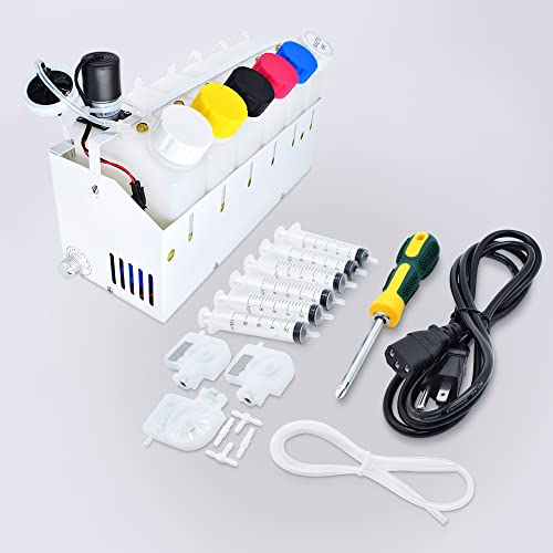 L&C Professional DTF CISS DTF White Ink Circulation System DTF Empty Ink System CISS Refillable Cartridge Kit with Ink Flow Control Damper for EPSON ET8550 L805 DTF Printer