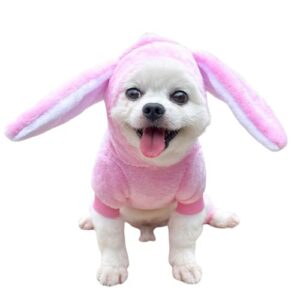 cat small dog rabbit design coat,dog warm pajamas onesie pet soft winter dog pjs sweaters outfit stretchy soft doggy jumpsuits sweatshirt, xxl