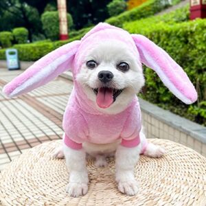 Cat Small Dog Rabbit Design Coat,Dog Warm Pajamas Onesie Pet Soft Winter Dog PJS Sweaters Outfit Stretchy Soft Doggy Jumpsuits Sweatshirt, XXL