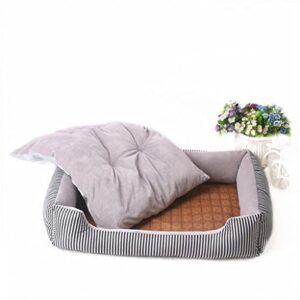 WXBDD Large Pet Dog Bed Cats Kennel Warm Cozy Dog House Soft Fleece Nest Dog Baskets Mat Winter Waterproof Kennel Soft (Color : D, Size : 80X61X13CM)
