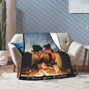 Custom Blanket with Picture Collage Customized Throw Blankets,Adult Kid Birthday Christmas Birthday Wedding Gifts Personalized for Dad Mom,Kids,Dogs,Friends or Couples Photo 40"x30"