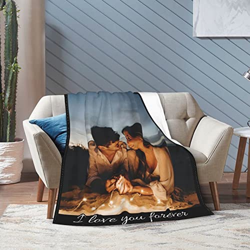 Custom Blanket with Picture Collage Customized Throw Blankets,Adult Kid Birthday Christmas Birthday Wedding Gifts Personalized for Dad Mom,Kids,Dogs,Friends or Couples Photo 40"x30"