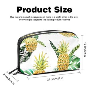 Travel Cord Organizer, Tech Organizer, Electronics Organizer, Cable Organizer Bag, Tropical Fruit Pineapple Palm Leaves Modern