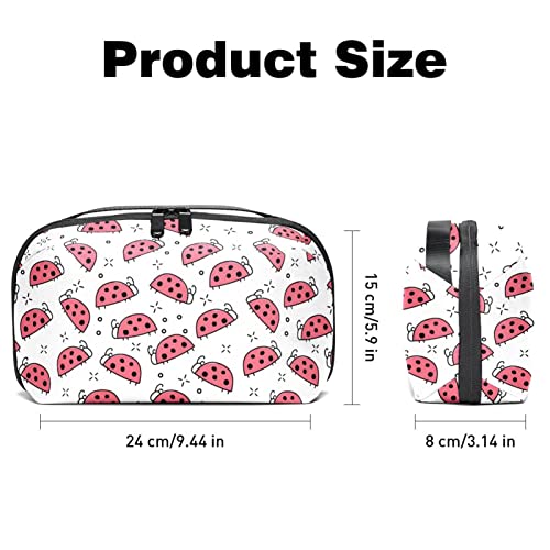 Travel Cord Organizer, Tech Organizer, Electronics Organizer, Cable Organizer Bag, Cartoon Animal Polka Dot