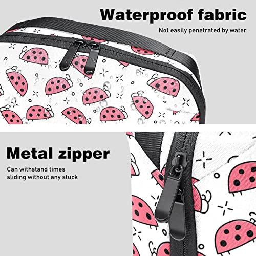 Travel Cord Organizer, Tech Organizer, Electronics Organizer, Cable Organizer Bag, Cartoon Animal Polka Dot