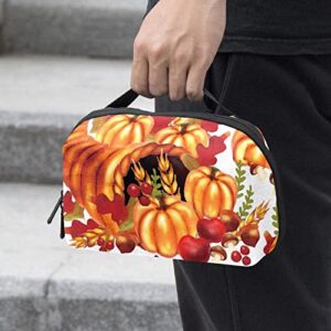 Travel Cord Organizer, Tech Organizer, Electronics Organizer, Cable Organizer Bag, Thanksgiving Pumpkin Fall