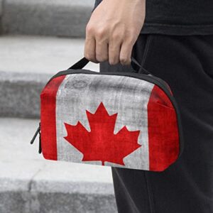 Travel Cord Organizer, Tech Organizer, Electronics Organizer, Cable Organizer Bag, Canadian Flag Vintage Style