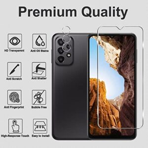 [3+3 Pack]Galaxy A23 5G Screen Protector with Camera Lens Protector, HD Tempered Glass Film, 9H Hardness, Anti Scratch, Easy Installation, Bubble Free, Screen Protector for Samsung Galaxy A23 5G/4G