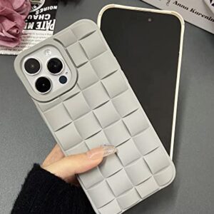 Ginkgonut Compatible with iPhone 13 Pro Max Case for Women/Girls, Cute 3D Laid Desgin Soft Silicone Shockproof Raised Bumper Corners Case for iPhone 13 Pro Max（Gray）