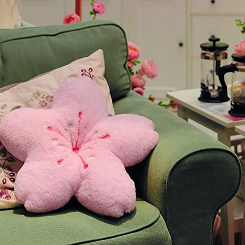 Walbest Cute Sakura Throw Pillows Kawaii Room Decor, Cherry Blossom Plush Pillow Decorative Flower Pillow for Couch Decor Pink 15.75"