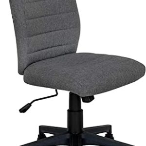 Ergonomic Home Office Desk Chair – Computer Mesh Adjustable Task Swivel Tilt Tension Armless Cushion Mid-Fiber Mesh Lumbar Support (Dark Gray)