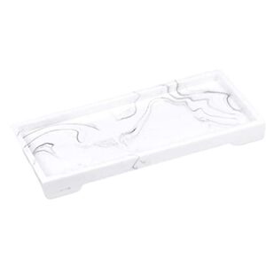 Vanity Tray Marble Effect Resin Bathroom Storage Organizer for Soaps Jewellery White